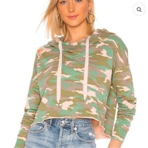 NSF Bayou Cropped Hoodie In Deep Olive Camo - never worn